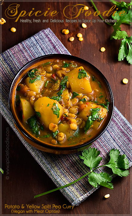 #Potato and Yellow Split Pea #Curry Recipe (#Vegan with Meat Option) | #yellowsplitpeas #indianfood 